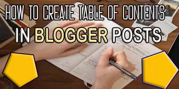 How to create a table of contents in blogger post