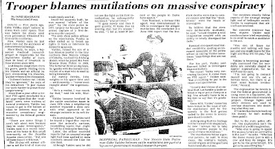 Trooper Blames Cattle Mutilations on Massice Conspiracy - New Mexican 10-18-1981