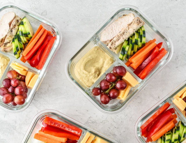 Chicken & Hummus Plate Lunch Meal Prep #healthy #lunch
