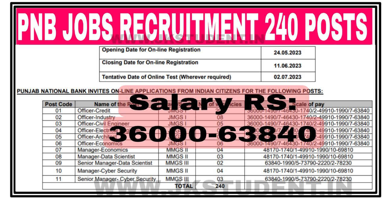 JOBS,Govt Jobs,pnb jobs,Bank Jobs,pnb 240 posts,punjab national bank jobs,PNB Jobs Recruitment 2023,pnb jobs notification,