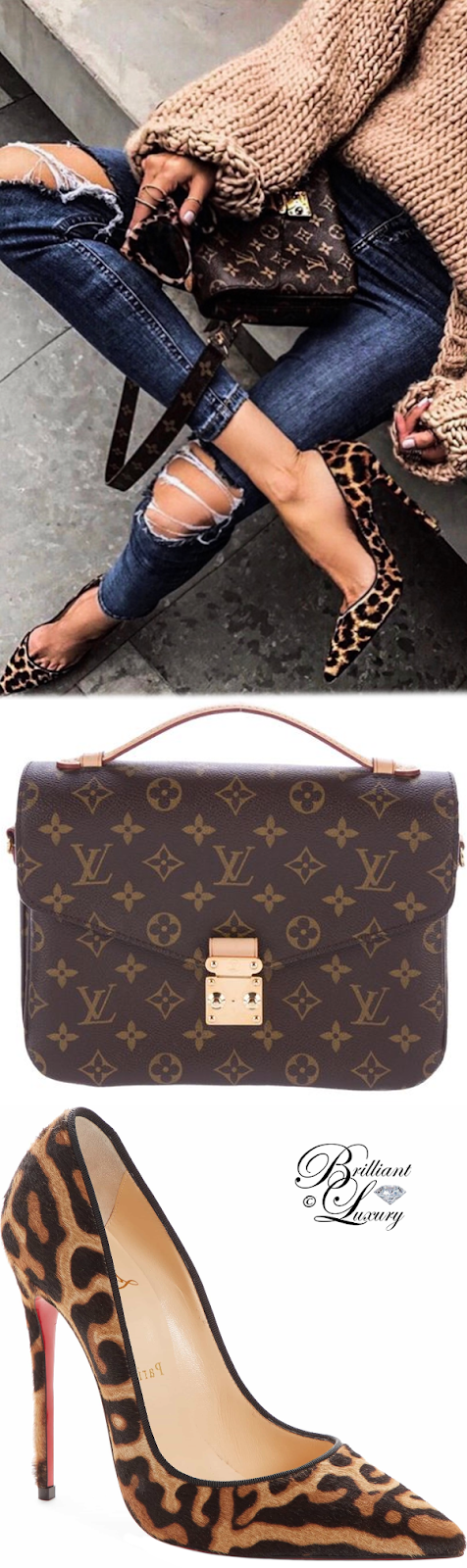 Brilliant Luxury ♦  Louis Vuitton Monogram Pochette-Métis and Christian Louboutin So Kate pumps #brown #leopard #streetstyle