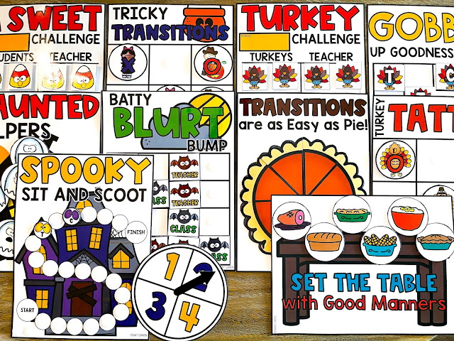 Classroom behavior management for elementary students for the month of November!