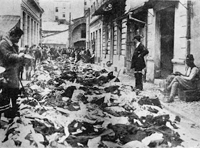 Dewastacja i grabie serbskich sklepów w Sarajewie sarajewo 1914