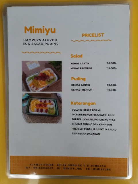 “Mimiyu Salad & Puding”, Rekomendasi Makanan Sehat di Jombang