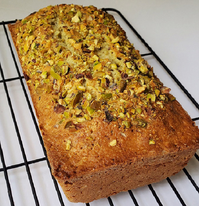 this is a full loaf of pistachio bread