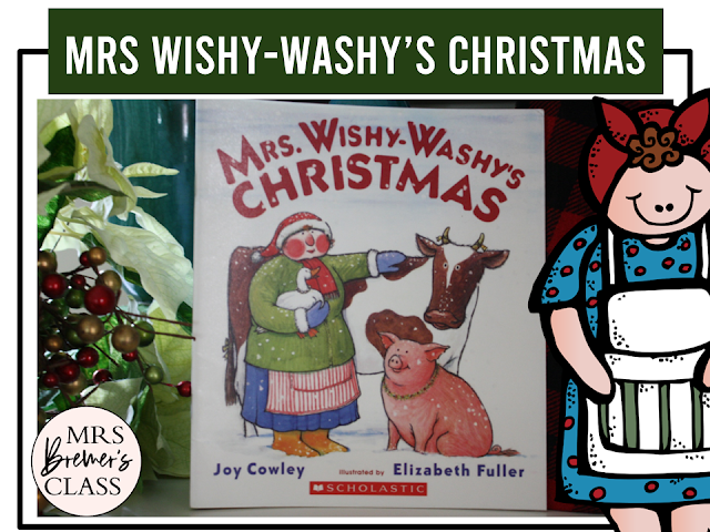 Mrs Wishy Washys Christmas book activities unit with literacy printables, reading companion activities, and a craft for Kindergarten and First Grade