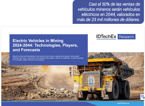 IDTechEx dice que los camiones de transporte eléctricos mineros alcanzarán los 23000 millones de dólares para 2044