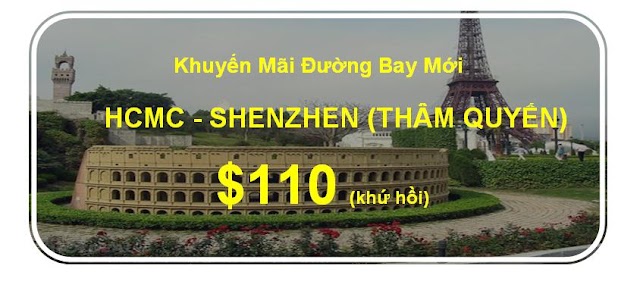 Vé máy bay Tp.HCM - Thẩm Quyến giá rẻ