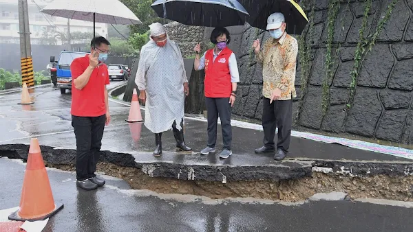 彰化豪雨釀多處道路坍塌搶修 王惠美籲用路人注意安全