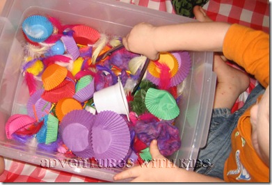 rainbow sensory tub