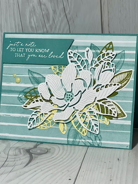 Floral greeting card using Magnolia Mood Stamp Set & Dies from Stampin' Up!