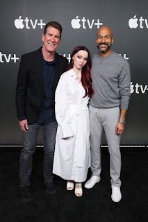 Cinco Paul, Co-creator/Executive Producer, Dove Cameron and Keegan-Michael Key from “Schmigadoon!” Season 2 speak at the Apple TV+ 2023 Winter TCA Tour at The Langham Huntington Pasadena.