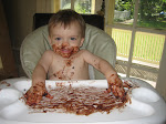 Birthday boy and his cake