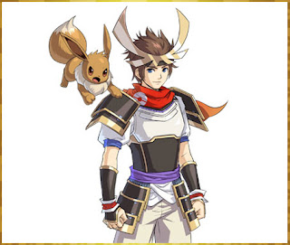 Boy char with Eevee - Pokemon Conquest cute wallpaper