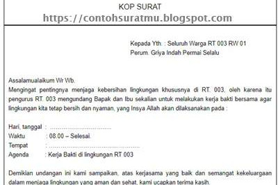 Contoh Surat Undangan Gotong Royong Pdf