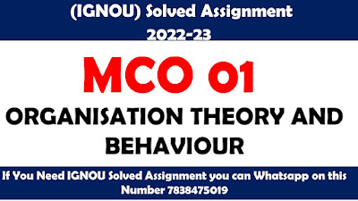 MCO 01 Solved Assignment 2022-23