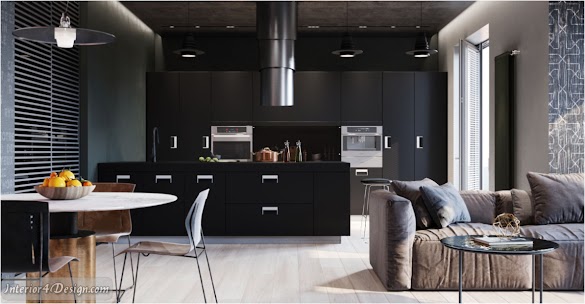 Bright Apartment With Black Walls