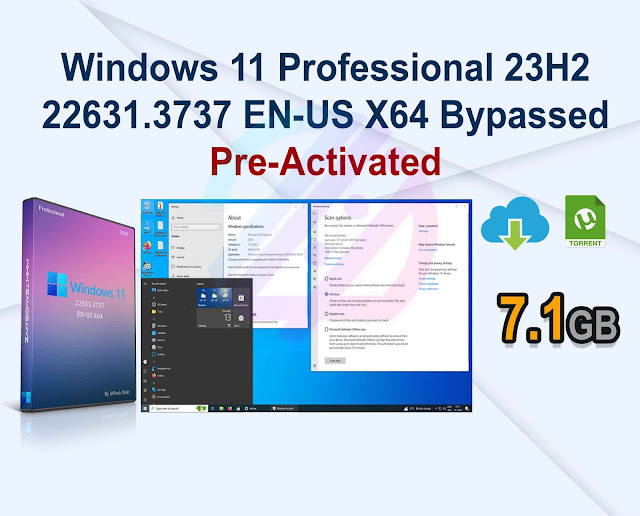 Windows 11 Professional 23H2 22631.3737 EN-US X64 Bypassed & Pre-activated -=TeamOS=-