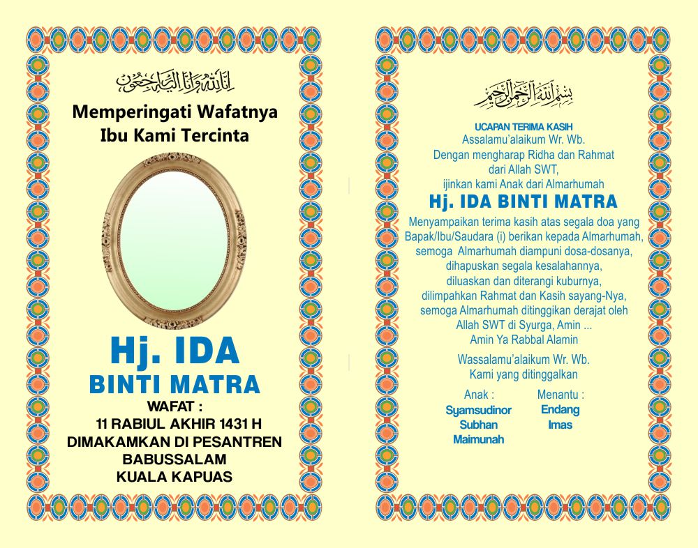 Desain Cover Buku Yasin Template 5 Lawang Habang