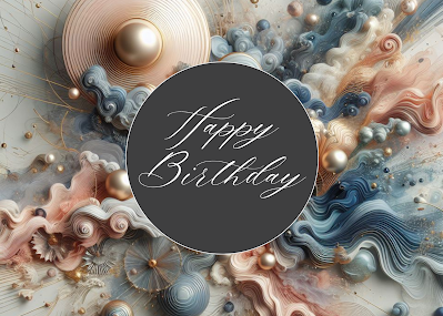 Free Happy Birthday Wishes | Metallic Aesthetic Watercolor 3D Render Design | Printable | Instant Download