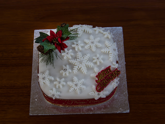 Photo of the Christmas cake that mysteriously appeared on our aft deck