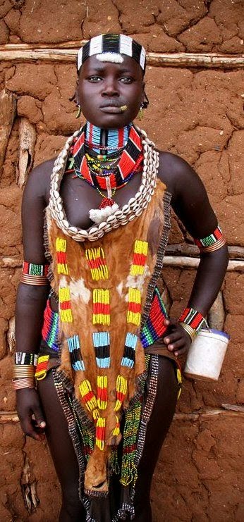 The Hamars are a people of East Africa living in southwestern Ethiopia in a fertile area of the Omo Valley. The gracious Hamar women are easily spotted with their characteristic outfits. Photograph by Pascal Mannaerts.