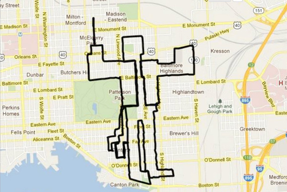 WallyGPX, el artista cuyo pincel es la bici y un mapa su lienzo