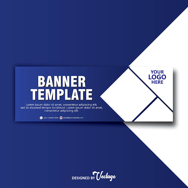 blue banner design template,