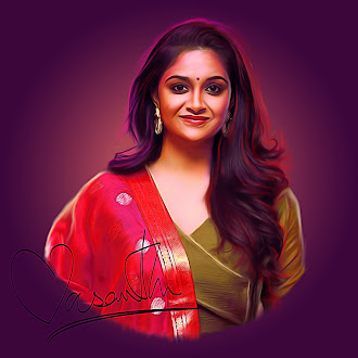 smudge painting of Keerthi suresh