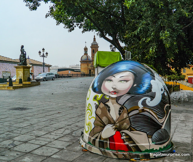 Street art no bairro de Triana em Sevilha