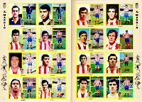 CLUB ATLÉTICO DE MADRID. Temporada 1972-73. Álbum Campeonato de Liga 1972/73, Ediciones Este. RODRI, PACHECO, ADELARDO, IRURETA. MELO, MARTÍNEZ JAYO, ALBERTO, SALCEDO. OVEJERO, IGLESIAS, UFARTE, LUIS. EUSEBIO, CALLEJA, GÁRATE, OROZCO.