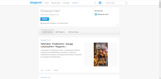 Az Olvastad már? blog a bloglovinon