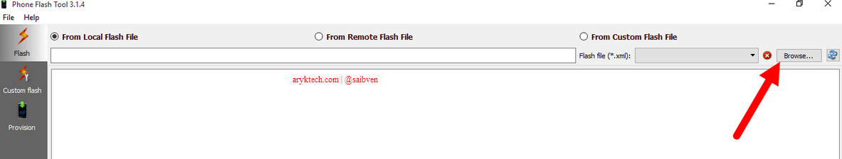 Intel Phone Flash Tool File Browse