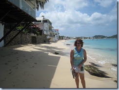 Tracy on beach at Grand Case