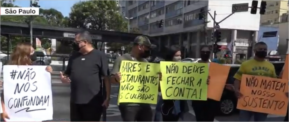 SP: Comerciantes protestam contra as restrições que combate tudo e todos menos Covid-19