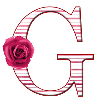 Abecedario con Flores Rosadas. Alphabet with Pink Flowers.