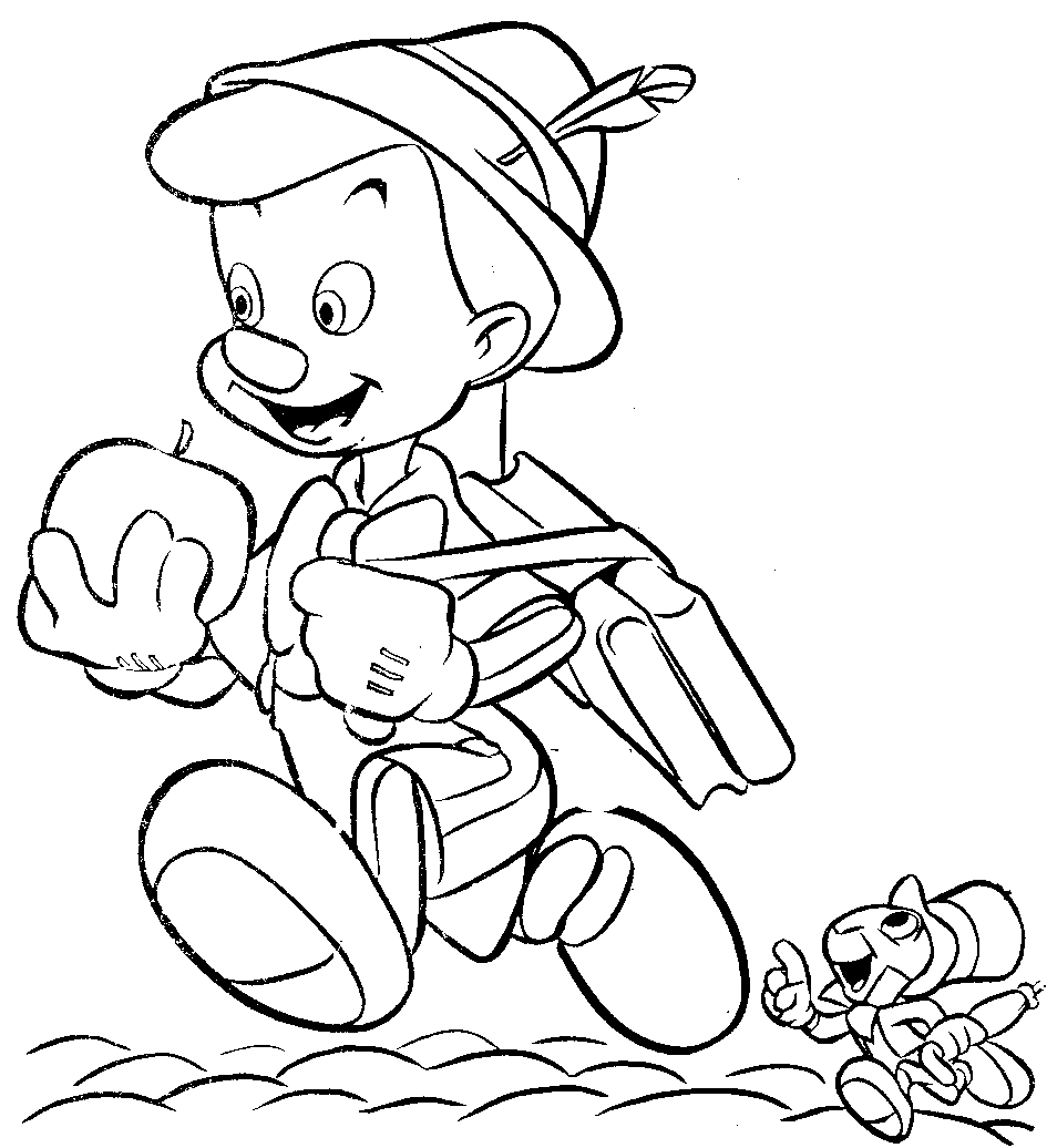 pinocchio in bicicletta disegni da colorare