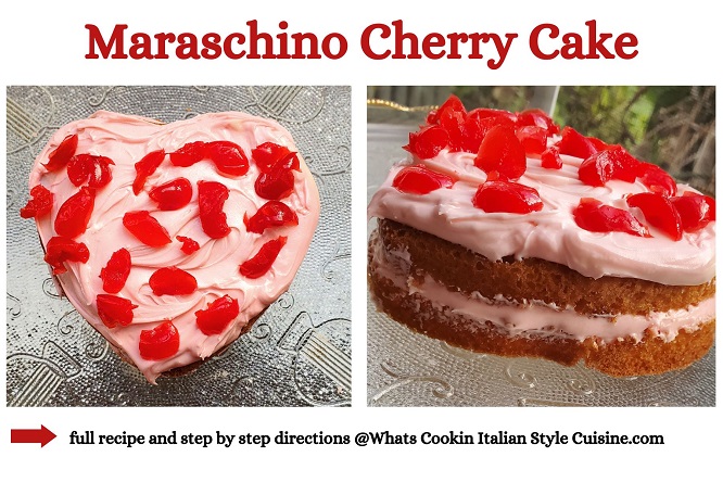 heart shaped cherry cake collage