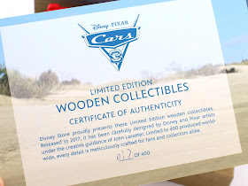 cars 3 disney store limited edition wooden collectibles 