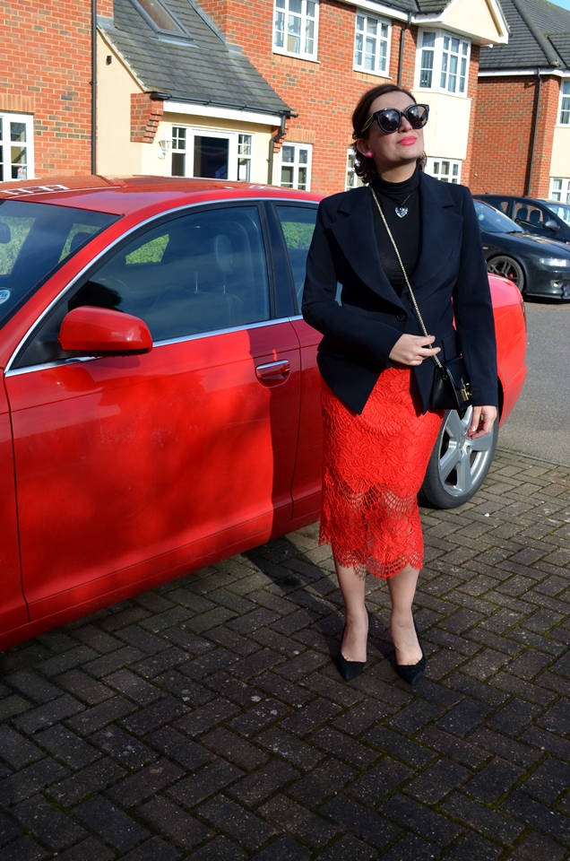 Red Crochet Skirt