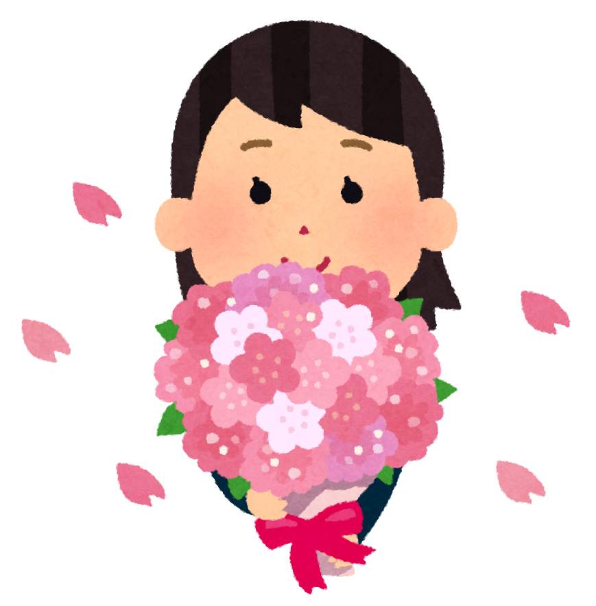 花束を持つ人のイラスト 女性 かわいいフリー素材集 いらすとや