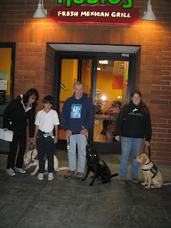 Poppy, Tara and Tulani outside Rubio's with their raisers