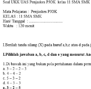 Soal-UKK-UAS-Penjaskes-PJOK-kelas-11-SMA-SMK-Semester-1