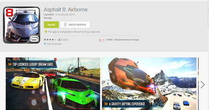 Asphalt 8 Airborne goes free in Android