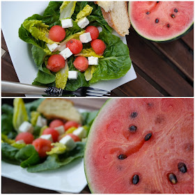 Salat mit Wassermelone und Feta