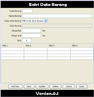 membuat desain form data barang dengan netbeans