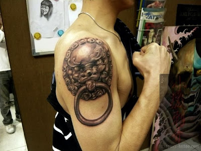 arm tattoo design lion door knocker chinese lion tattoo
