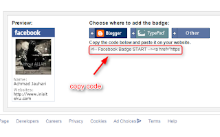 Cara memasang badge profile facebook di blogger