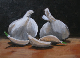 garlic cloves acrylic painting 