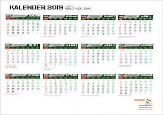 Kalender 2019 Lengkap Hari Libur Nasional dan Cuti Bersama